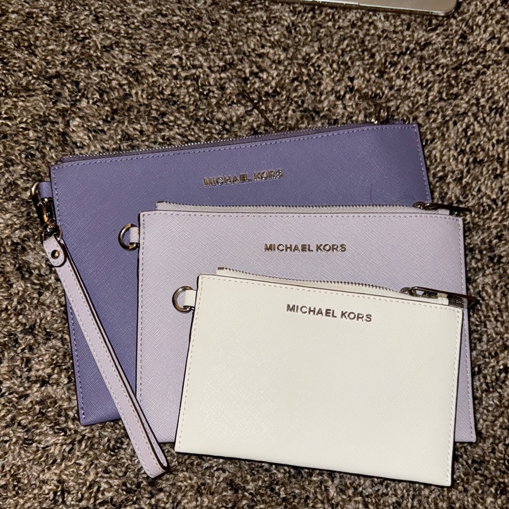 Michael Kors Women's Clutch Set - Purple, Gray, and Cream